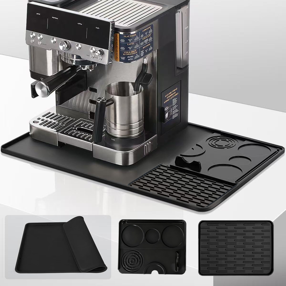 Coffee Equipment Tray - Silikon-Kaffeemaschinenmatte, 3-in-1, für die meisten Espressomaschinen